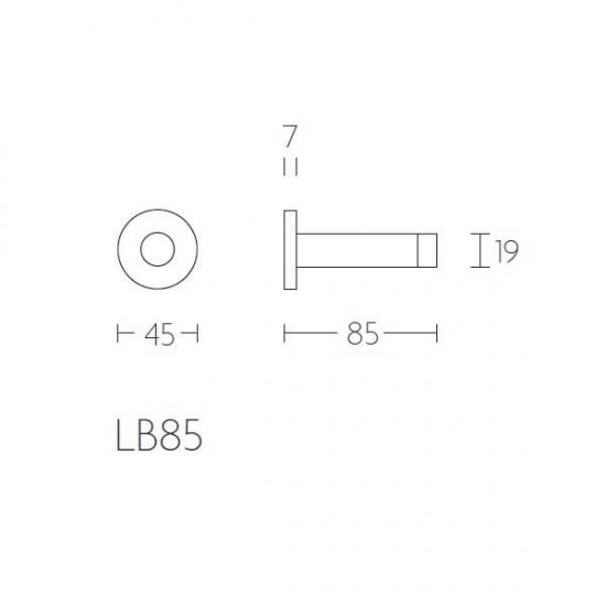 Deurstopper LB85 mat RVS