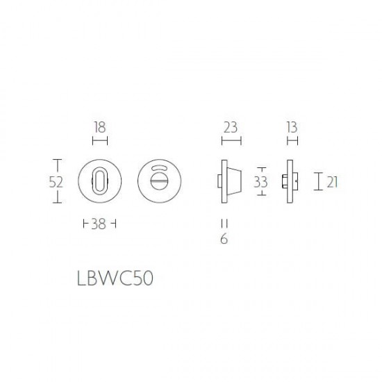 Toiletgarnituur  Basic  LBWC50 brons met vrij bezet indicatie