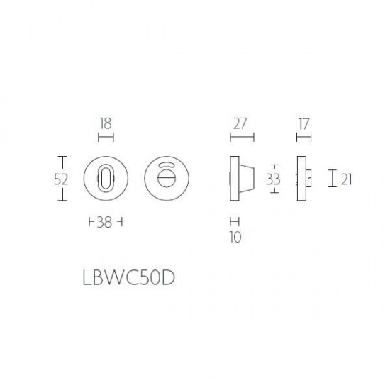 Toiletgarnituur Basic LBWC50D mat RVS met vrij bezet indicatie