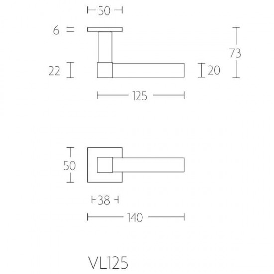 Deurkruk VL125 mat RVS