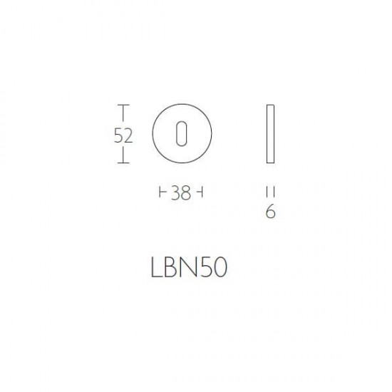 Sleutelplaatje Basic LBN50 koper PVD