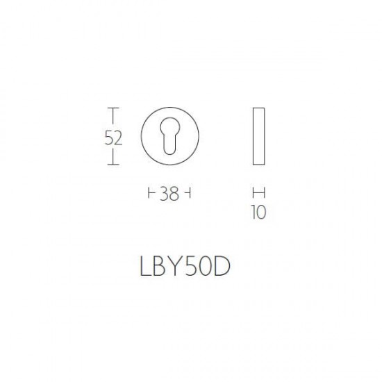 Cilinderplaatje Basic LBY50D koper PVD