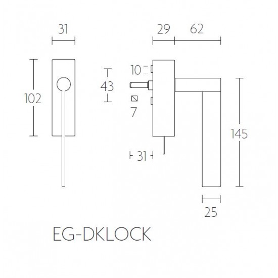 Draaikiep Edgy EG-DKLOCK mat RVS
