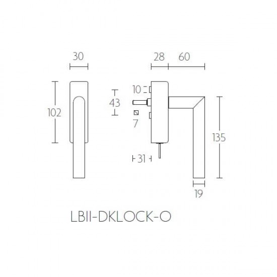 Draaikiepgarnituur LB2-DKLOCK-O Mat zwart