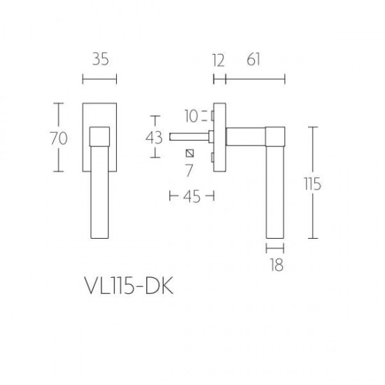 Draaikiepbeslag VL115 mat RVS