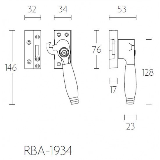 Raamsluiting Timeless RBA-1934 afsluitbaar glans nikkel ebben