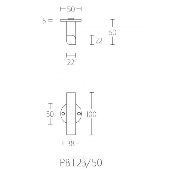 Deurkruk Piet Boon TWO PBT23/50 (enkel) mat RVS